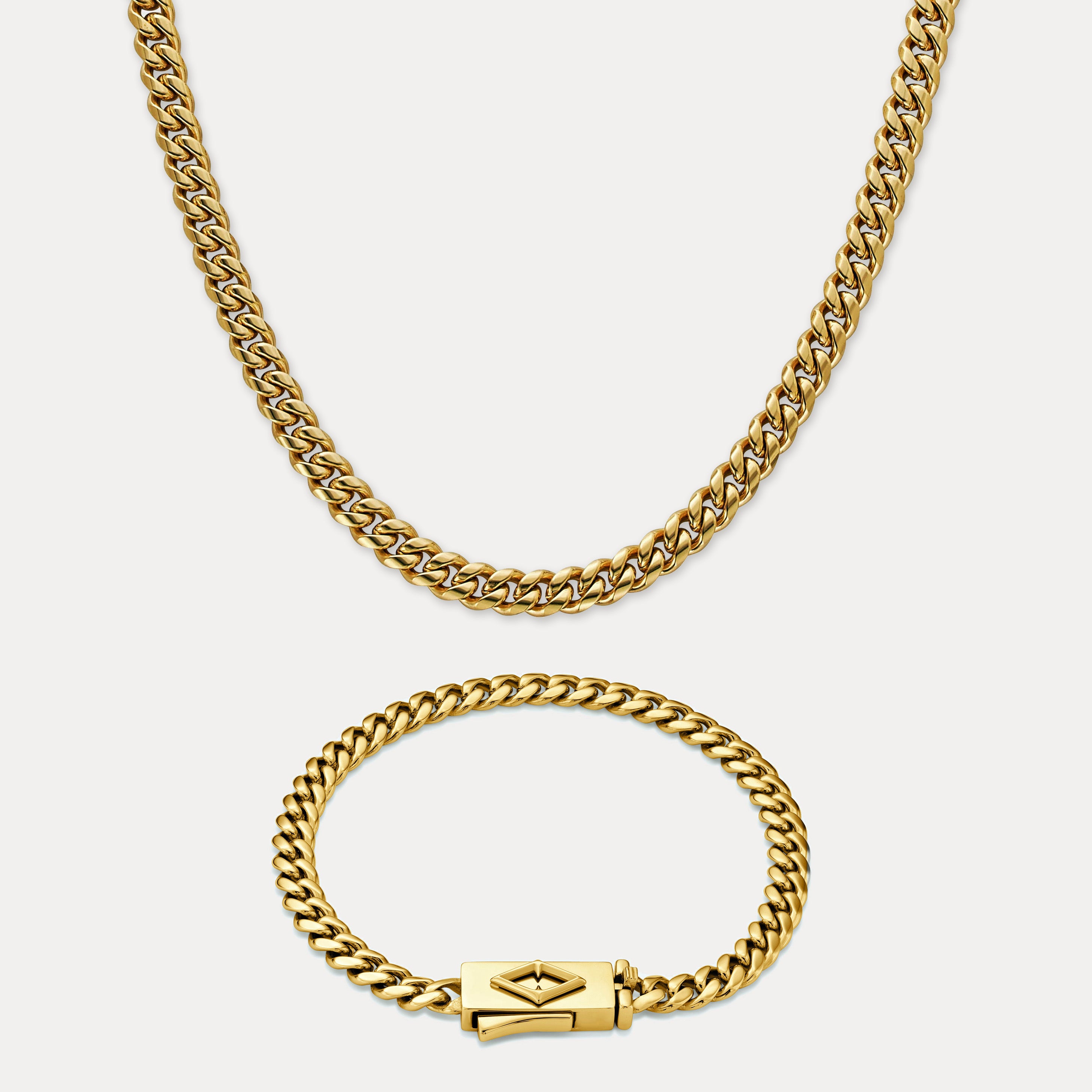 Cuban Link Set (6mm) - Gold