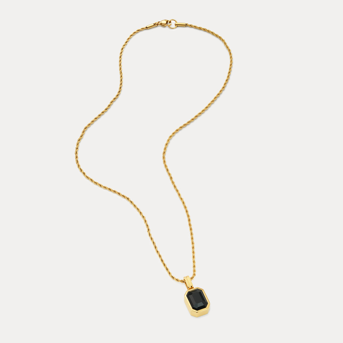 Onyx Vitesse Gemstone Pendant - Gold