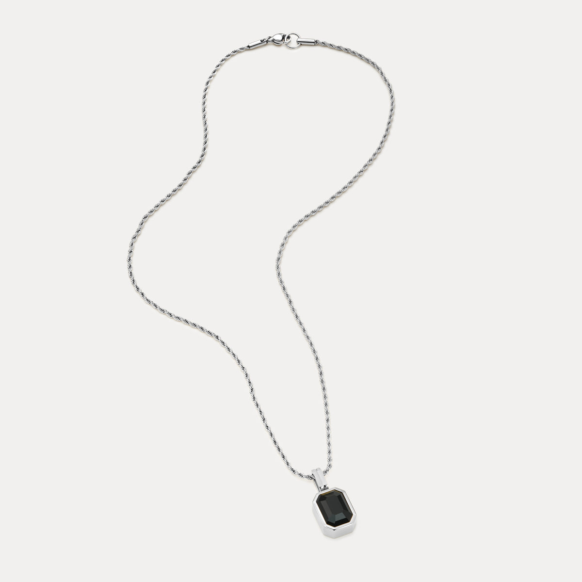 Onyx Vitesse Gemstone Pendant - Silver