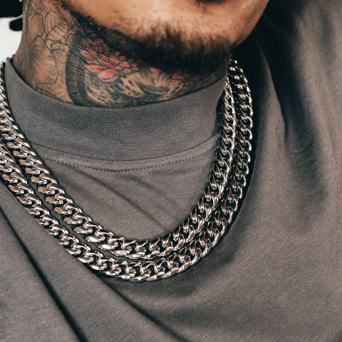 Cuban Link Chain Stack (12mm) - Silver