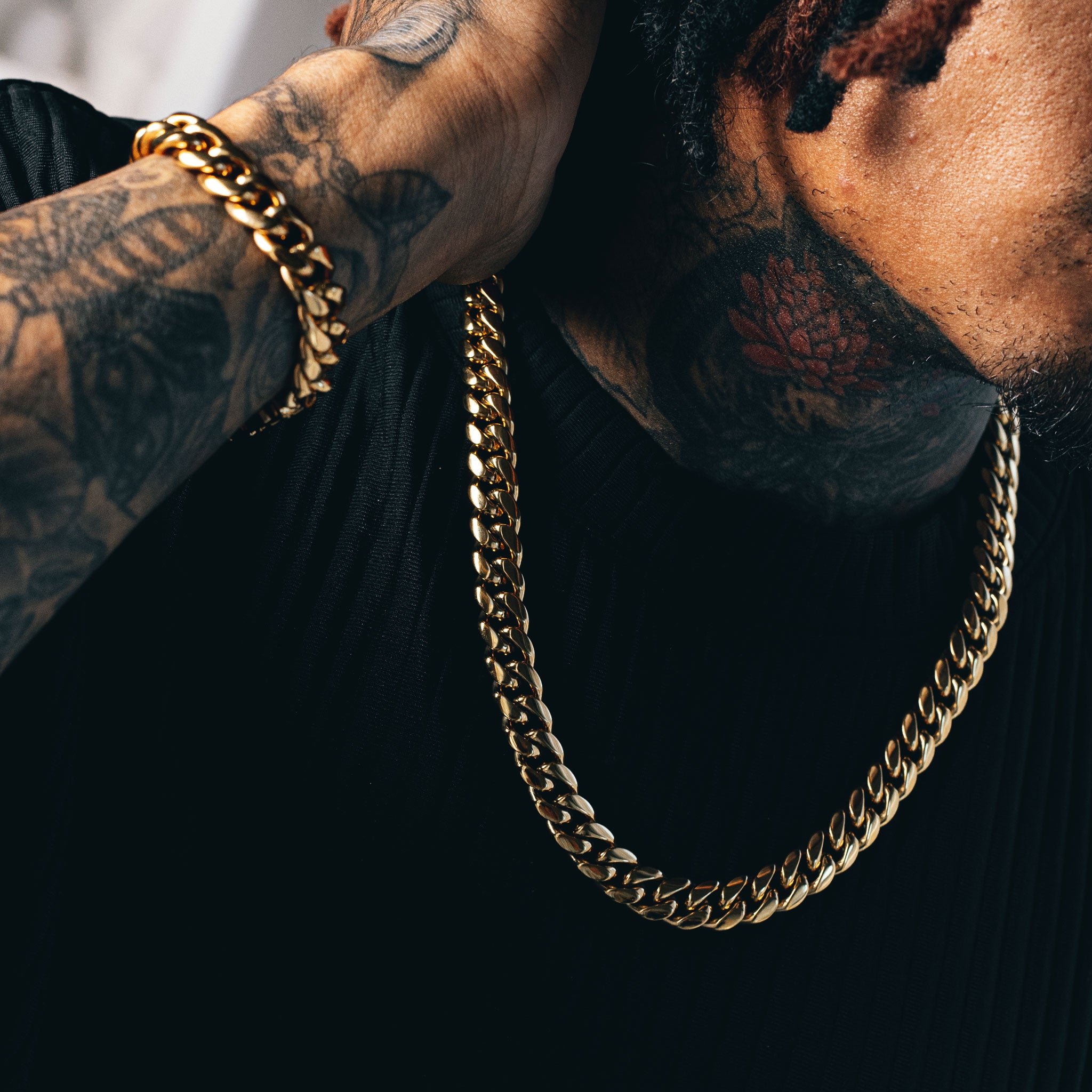 Cuban Link Set (12mm) - Gold