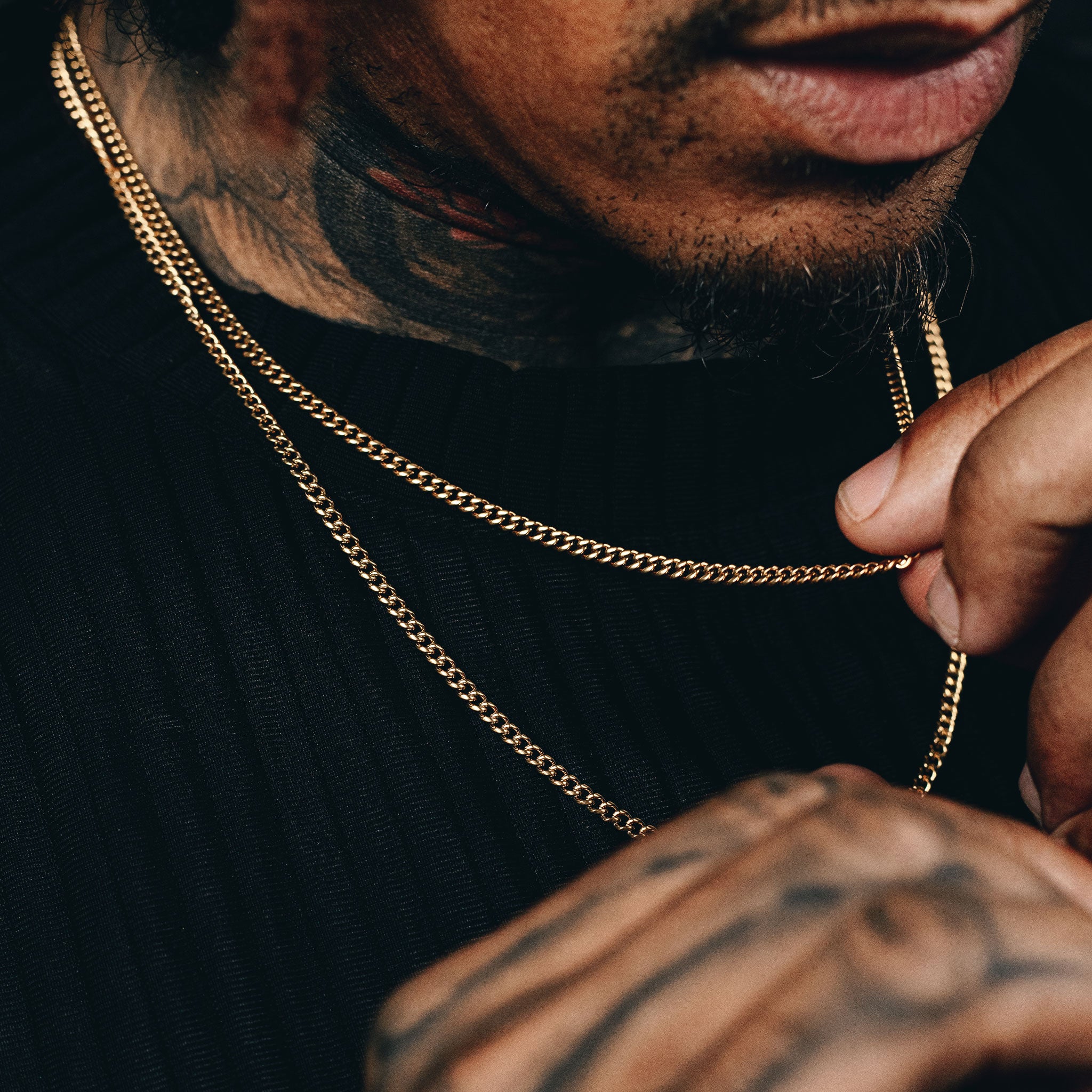Cuban Link Chain Stack (3mm) - Gold