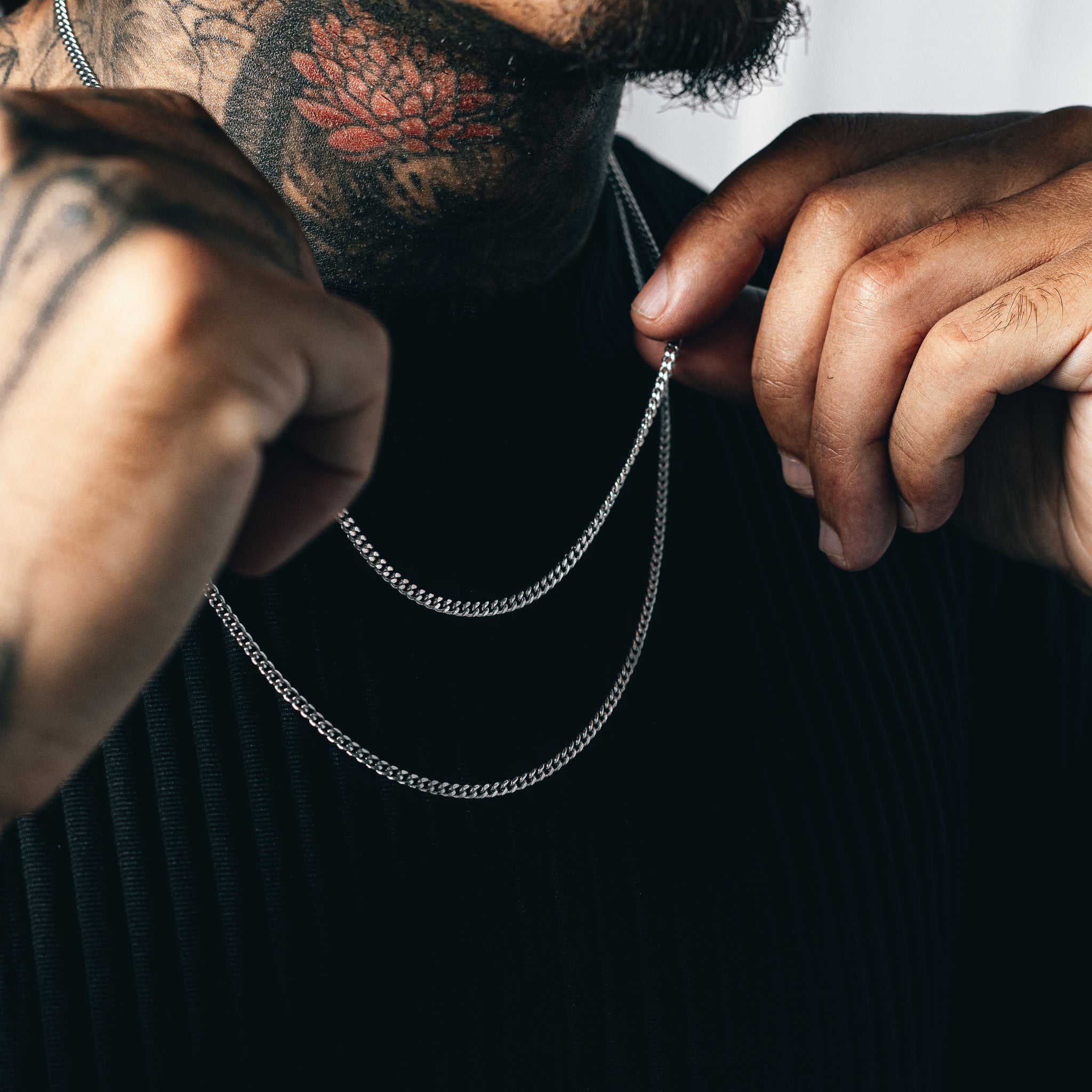 Cuban Link Chain Stack (3mm) - Silver