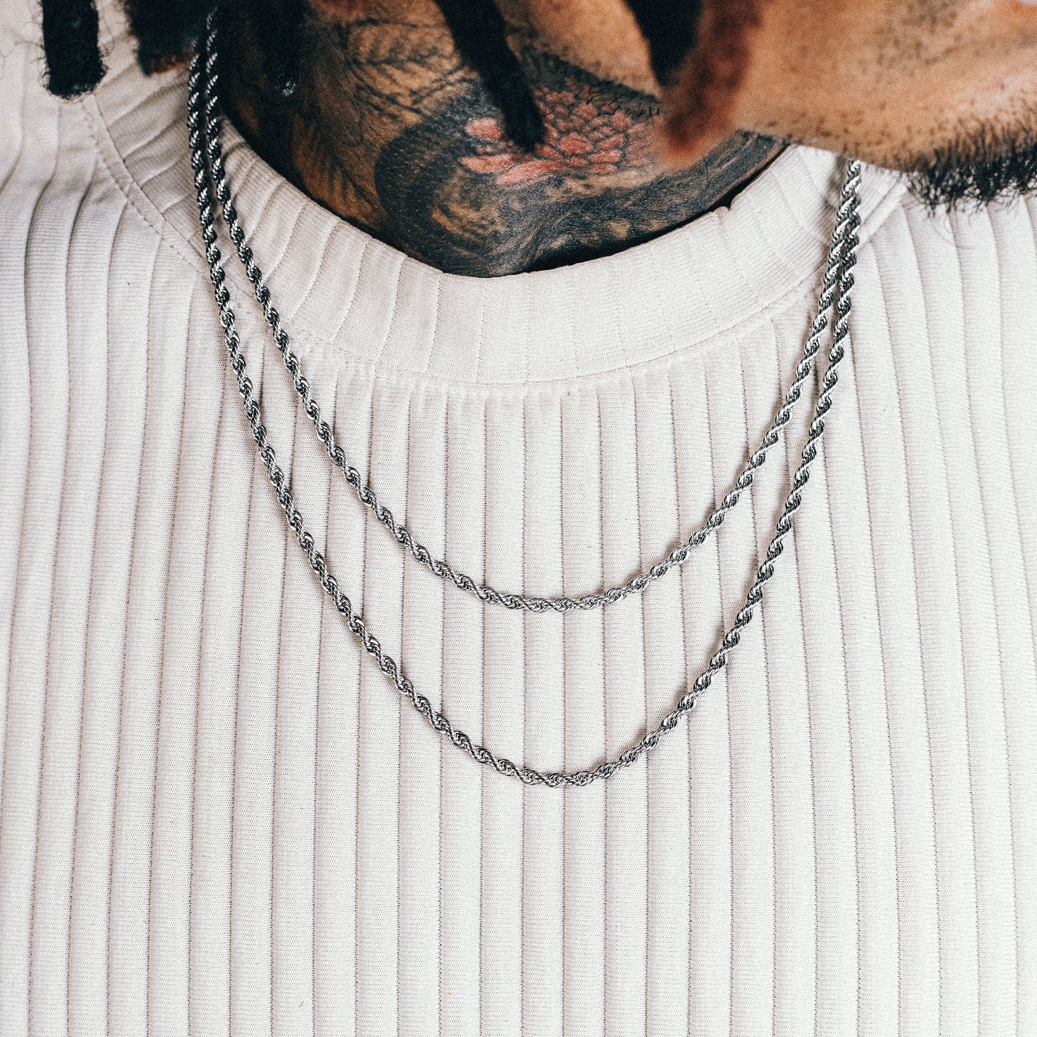 Rope Chain Stack (3mm) - Silver
