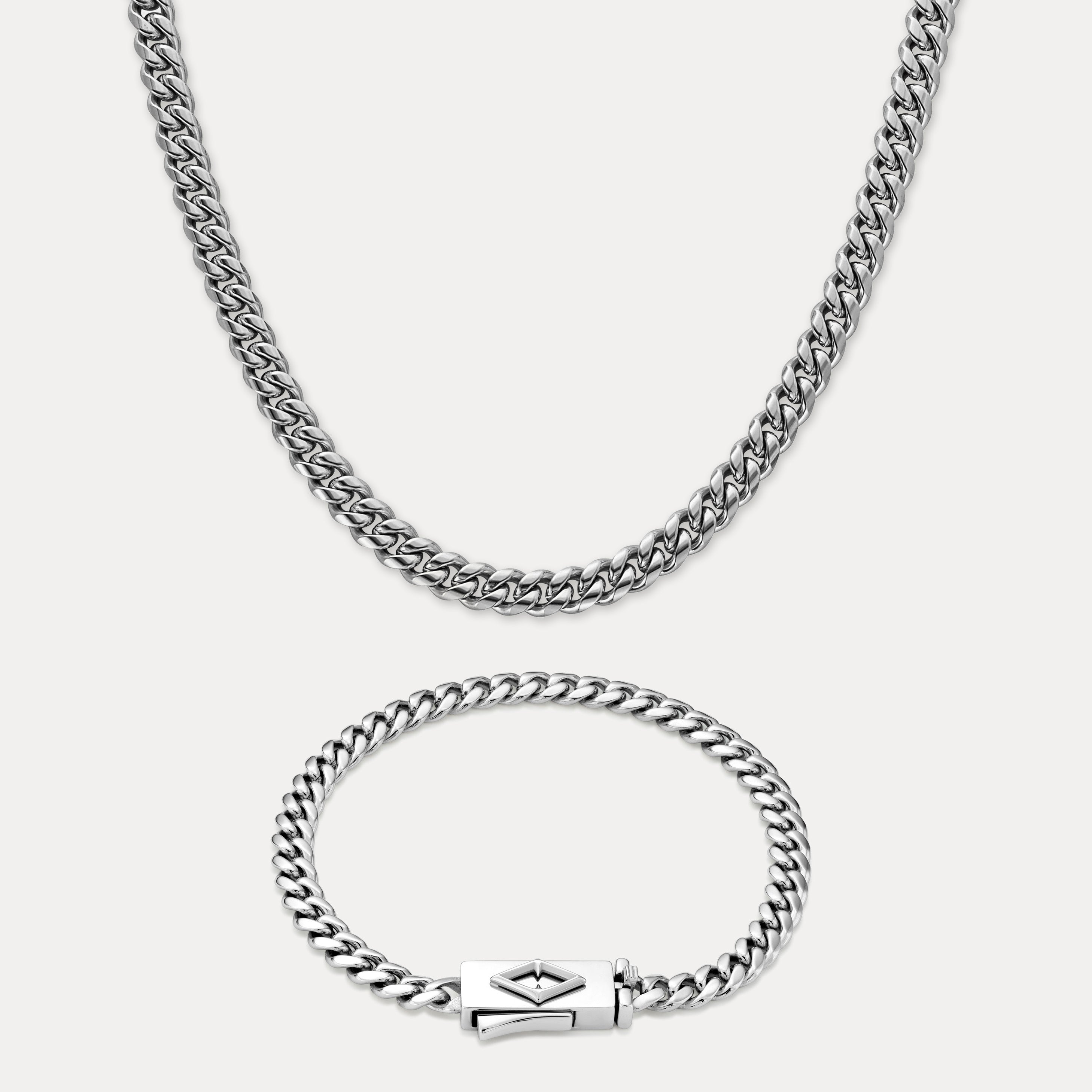 Cuban Link Set (6mm) - Silver
