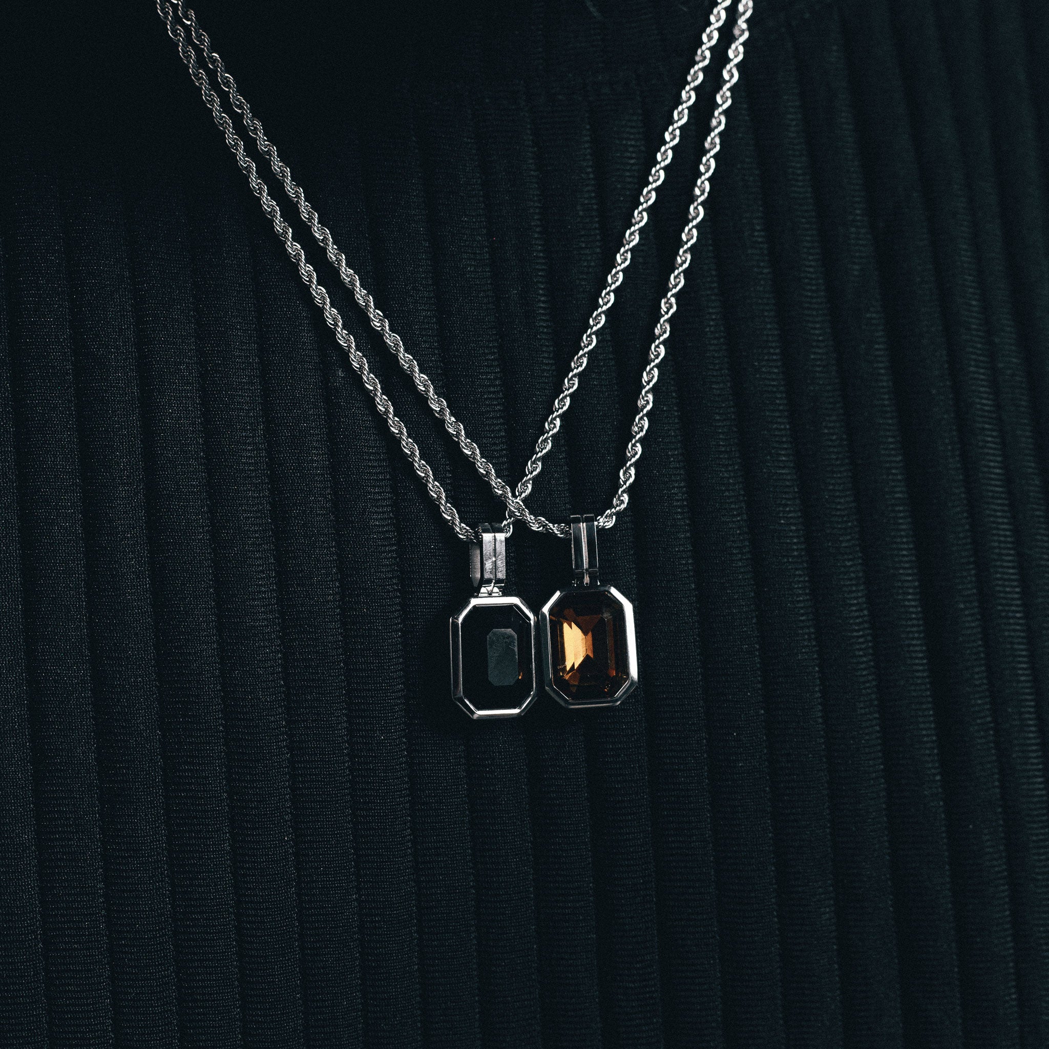 Cognac Vitesse Gemstone Pendant - Silver