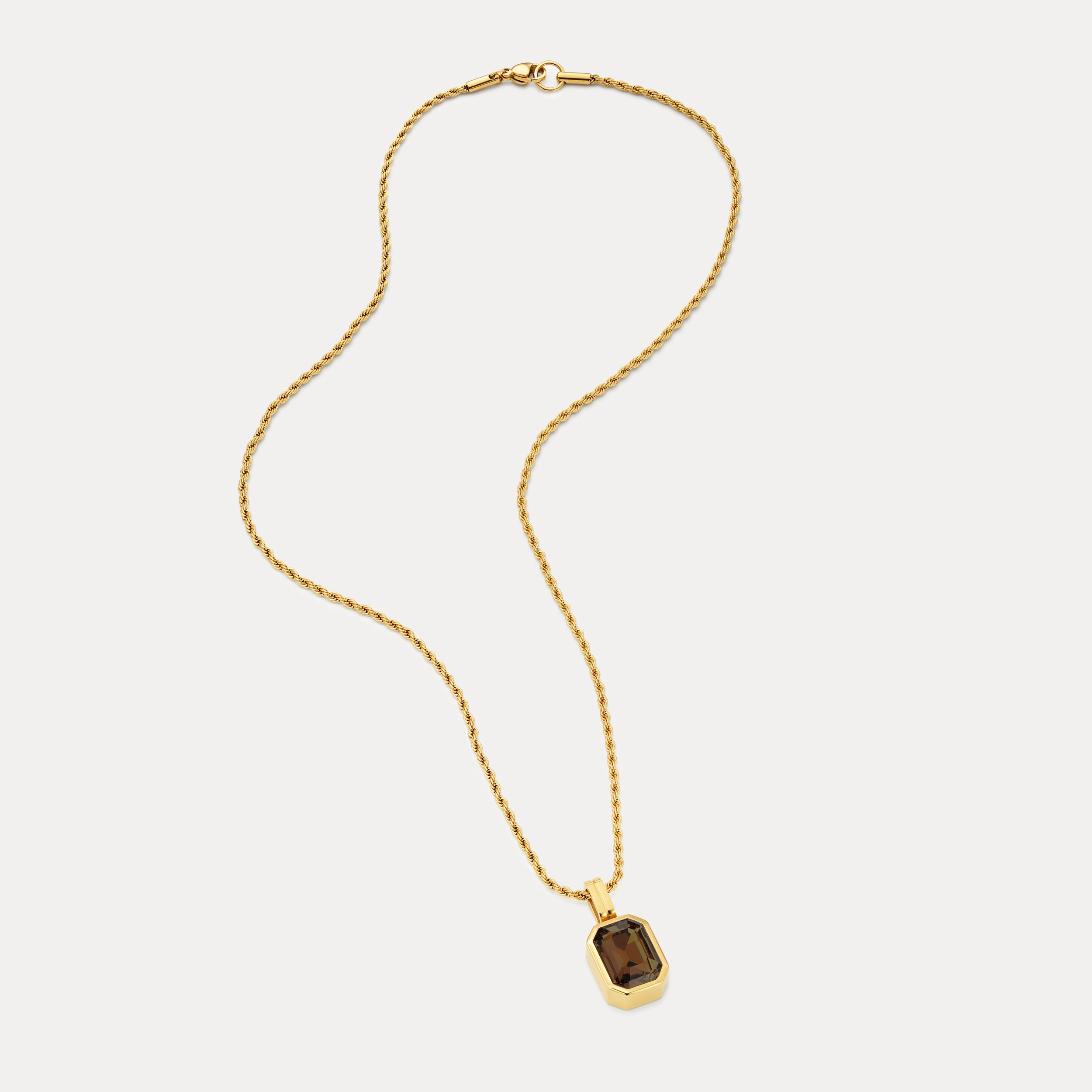 Cognac Vitesse Gemstone Pendant - Gold