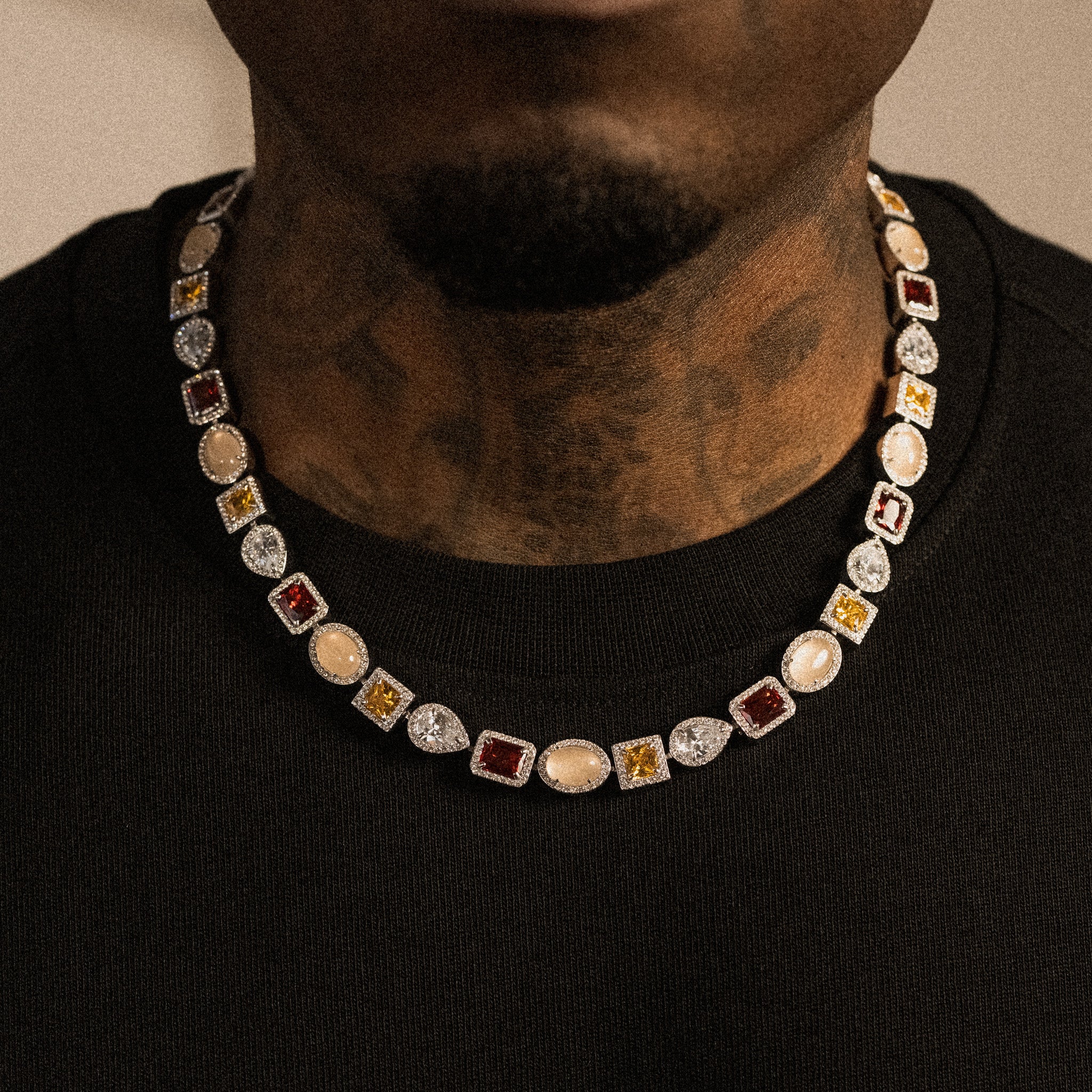 Estate Gemstone Chain - Silver