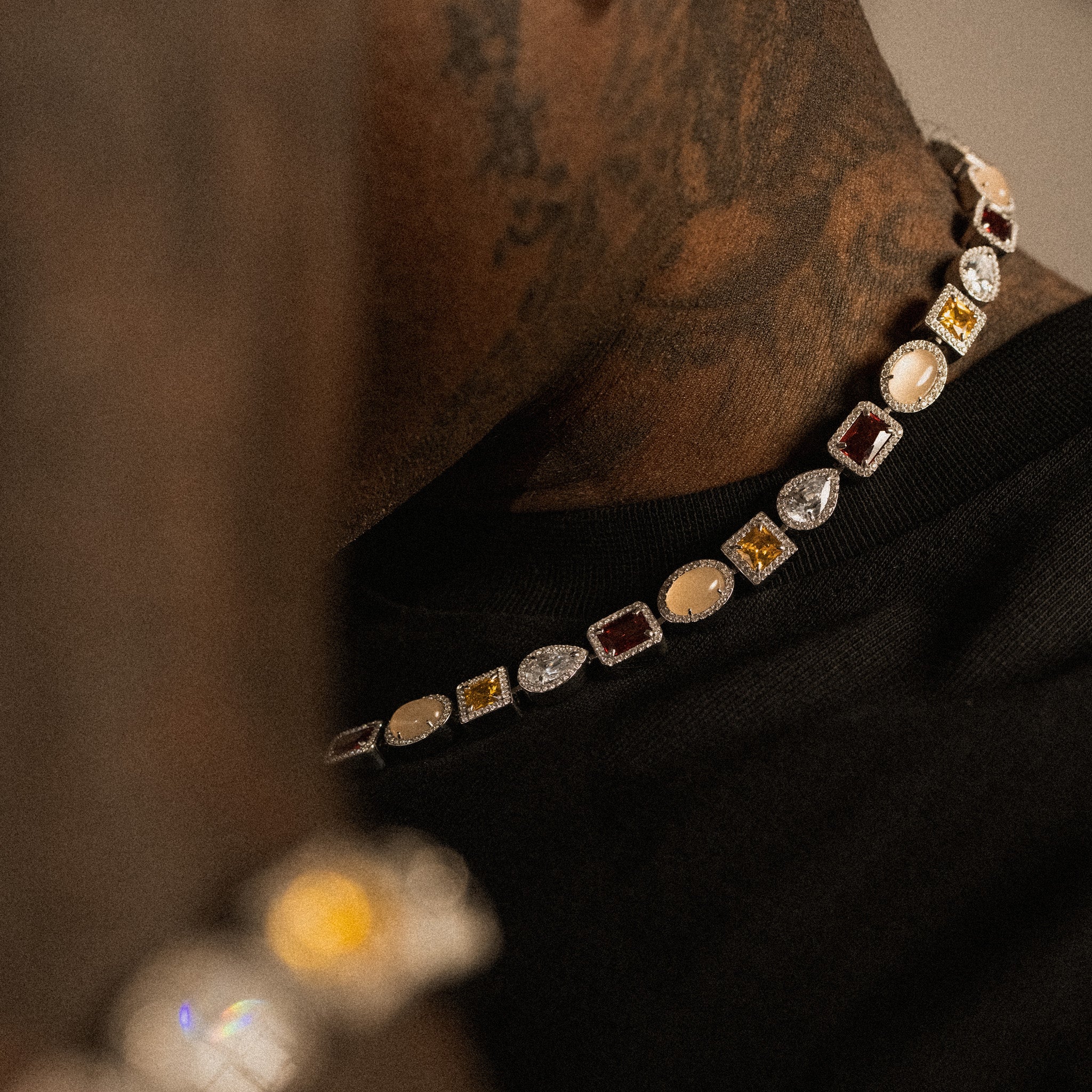 Estate Gemstone Chain - Silver