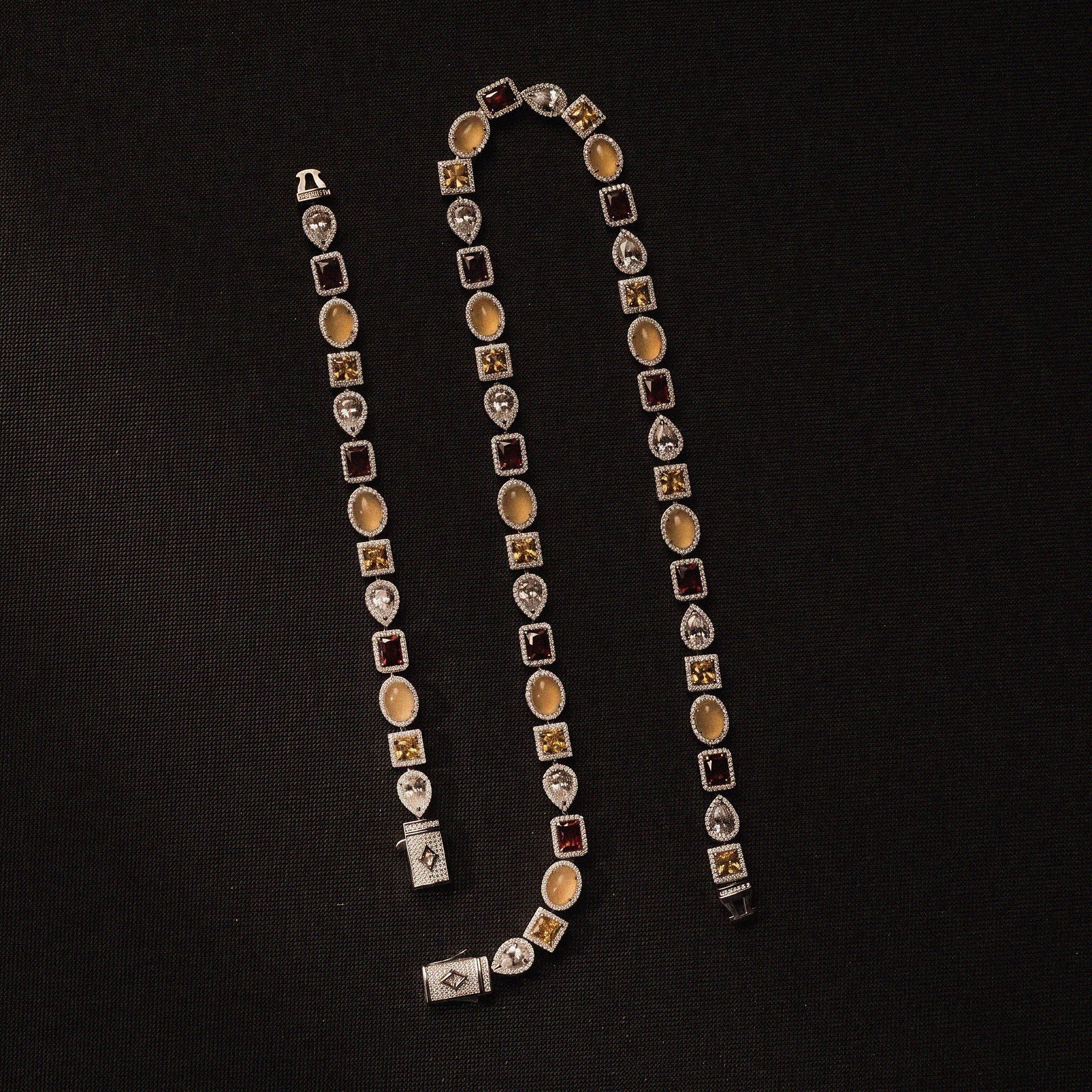 Estate Gemstone Chain - Silver