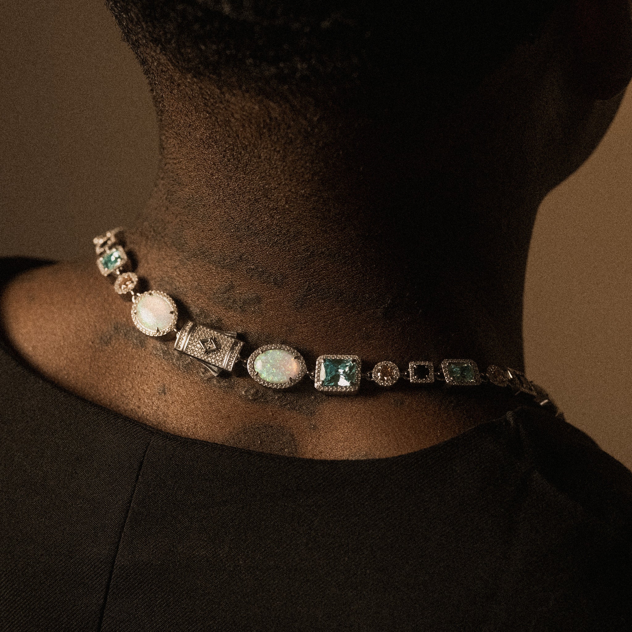 Frigid Gemstone Set - Silver