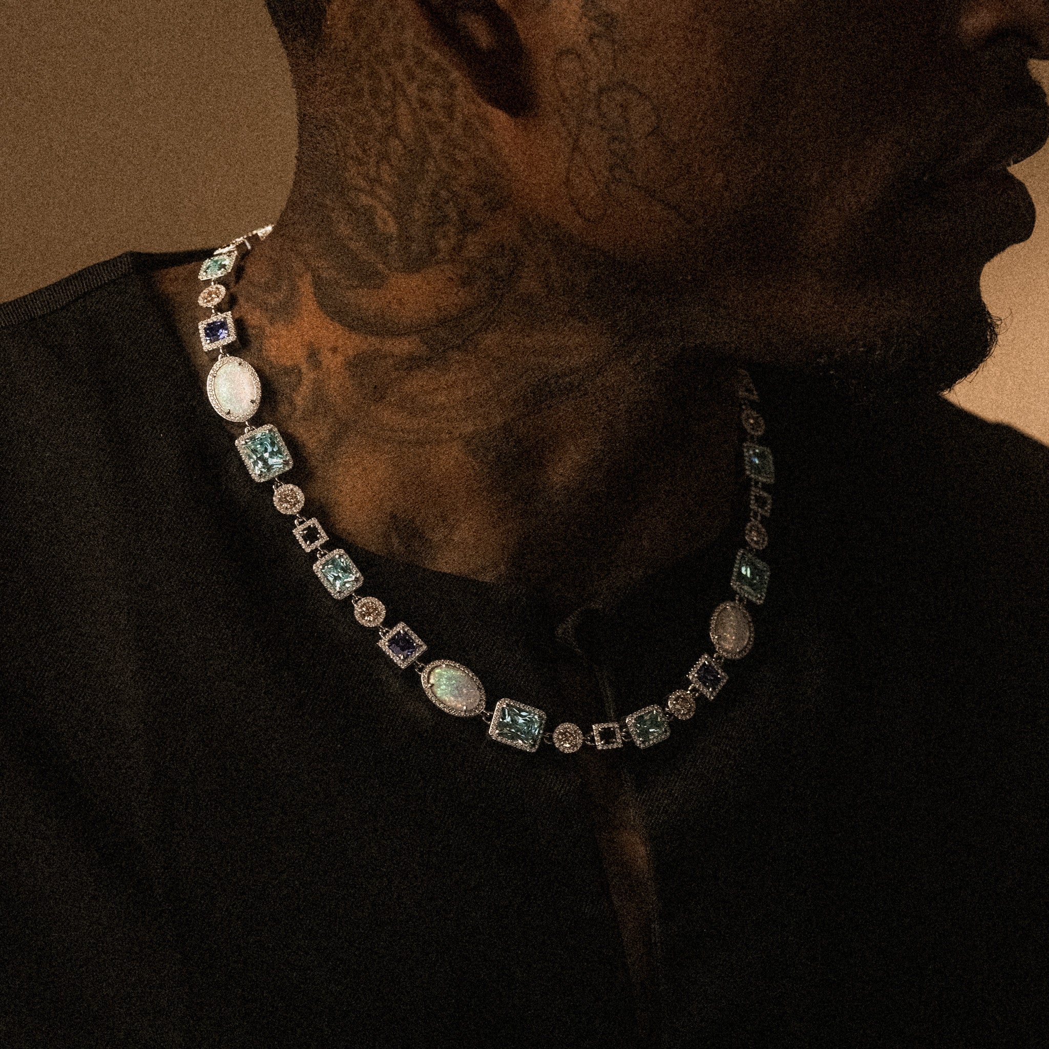 Frigid Gemstone Chain - Silver