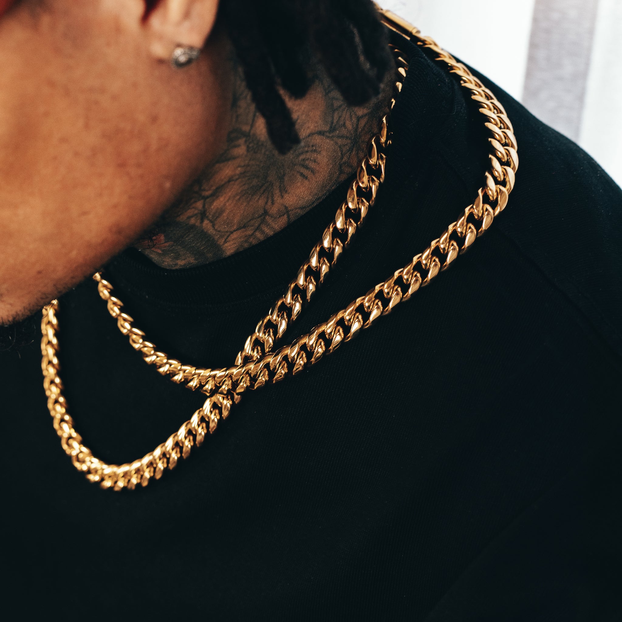 Cuban Link Chain Stack (12mm) - Gold