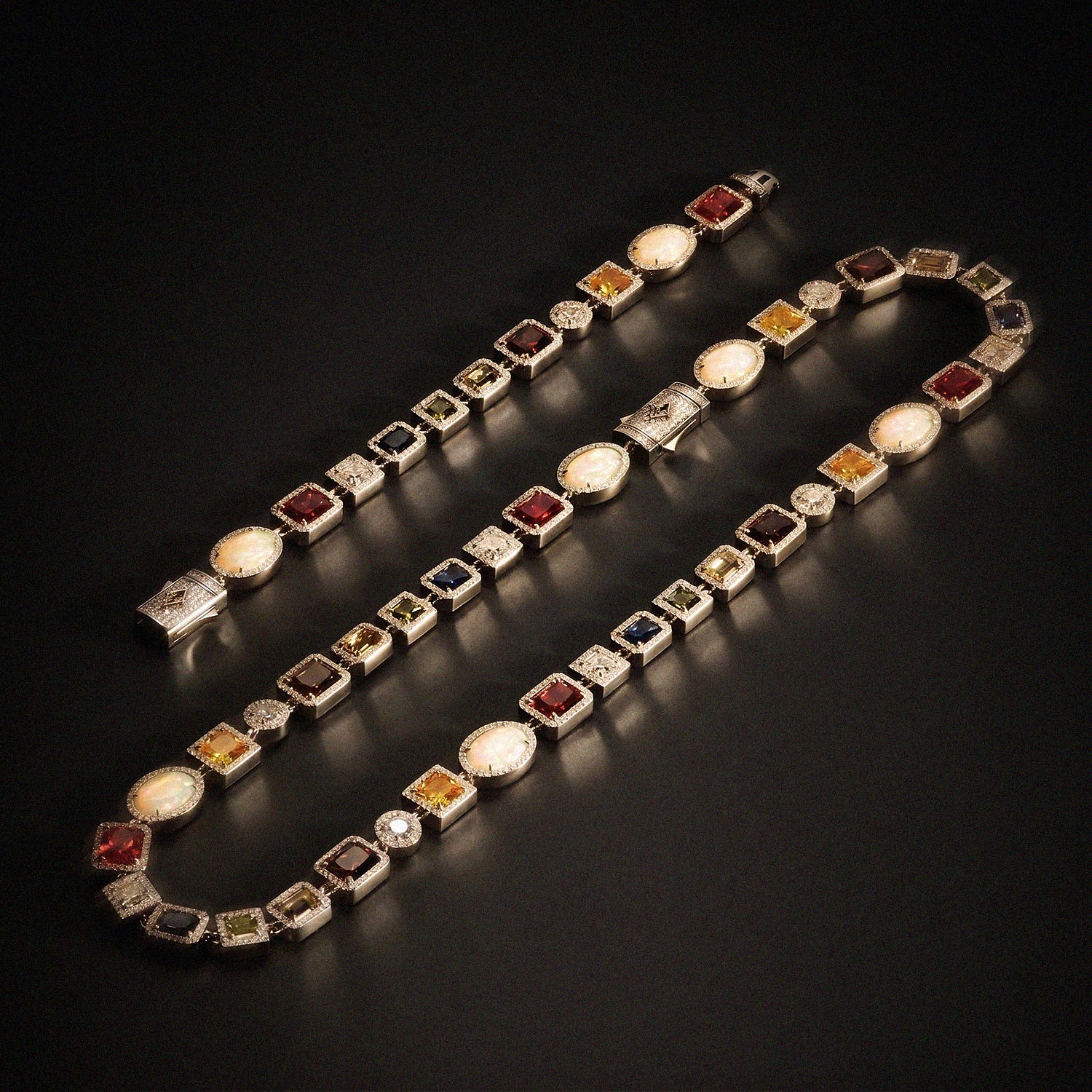 Motley Gemstone Bracelet - Silver