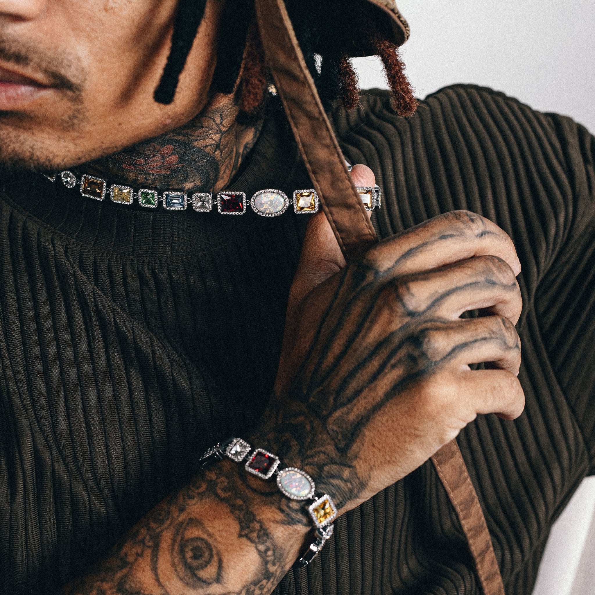 Motley Gemstone Bracelet - Silver