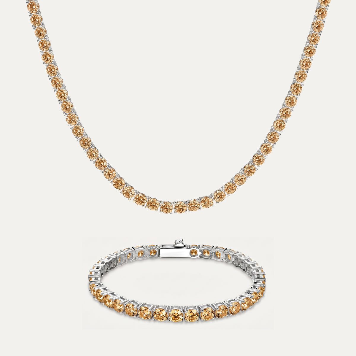 Champagne Tennis Set (5mm) - Silver