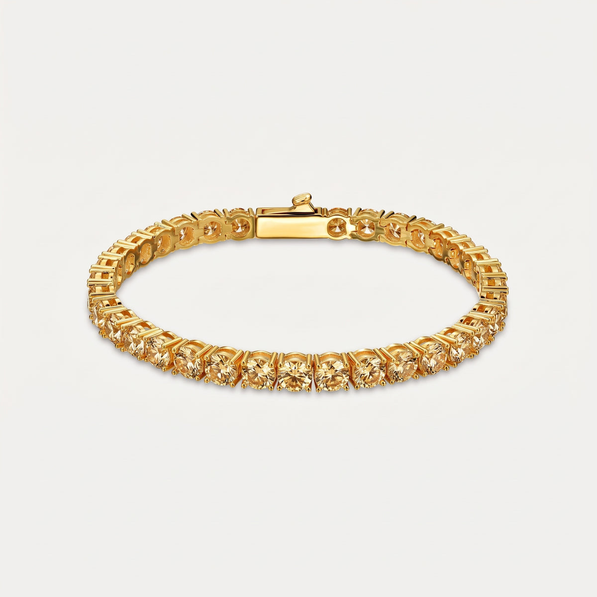 Champagne Tennis Bracelet (5mm) - Gold