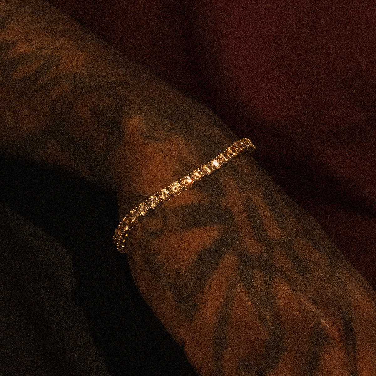 Champagne Tennis Bracelet (5mm) - Gold