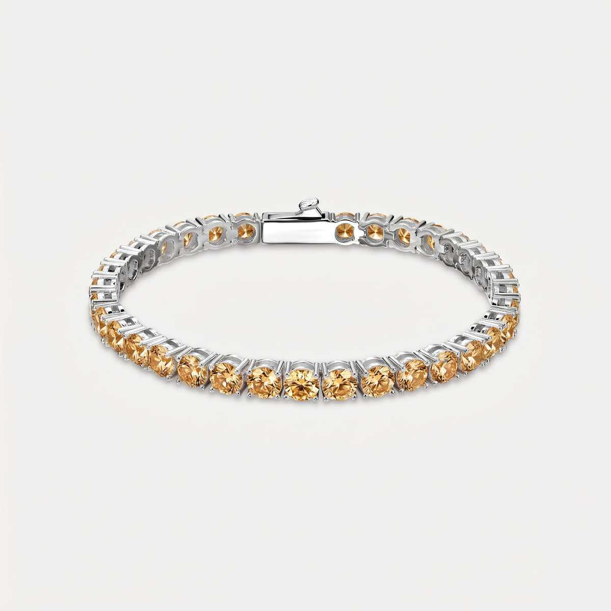Champagne Tennis Bracelet (5mm) - Silver