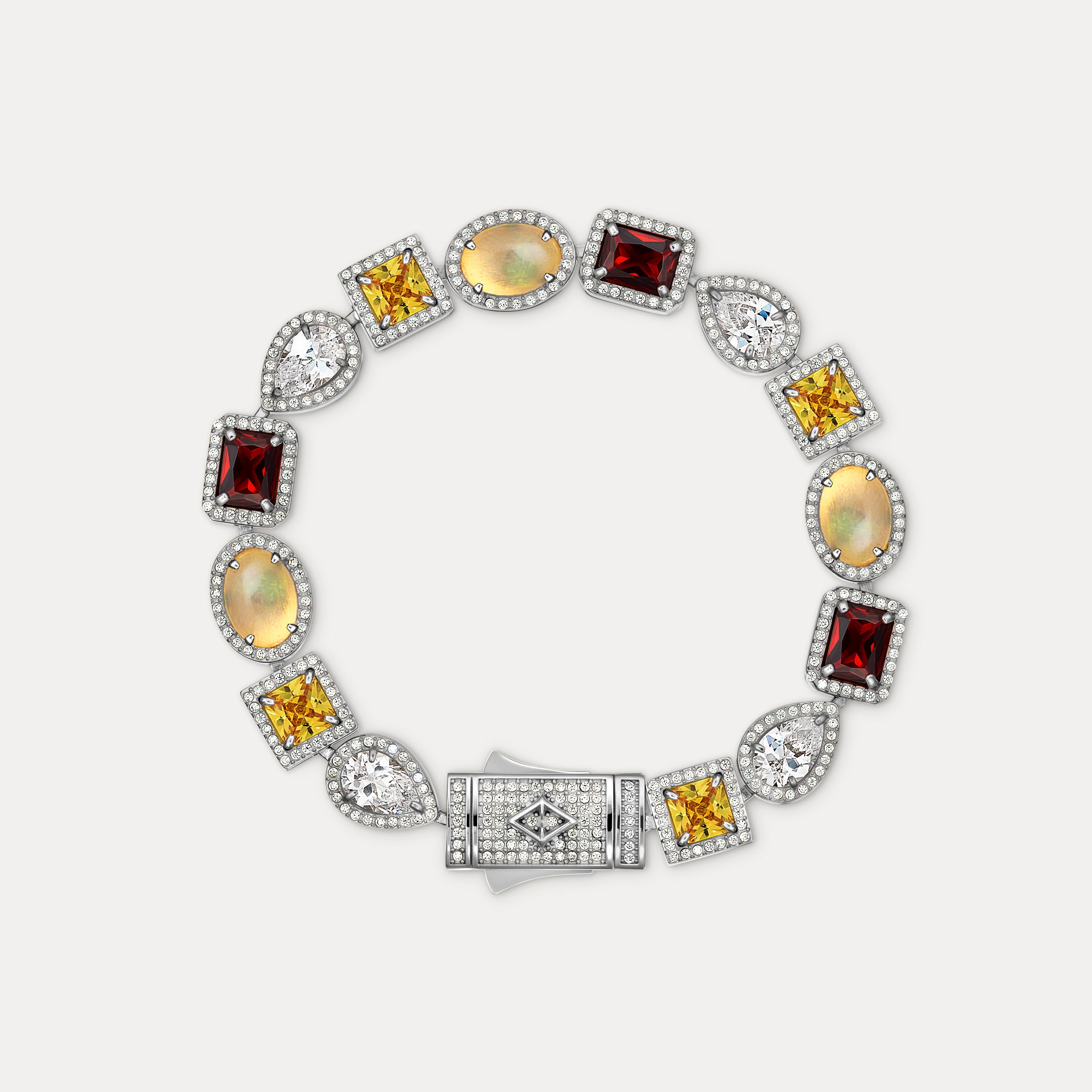 Estate Gemstone Bracelet - Silver