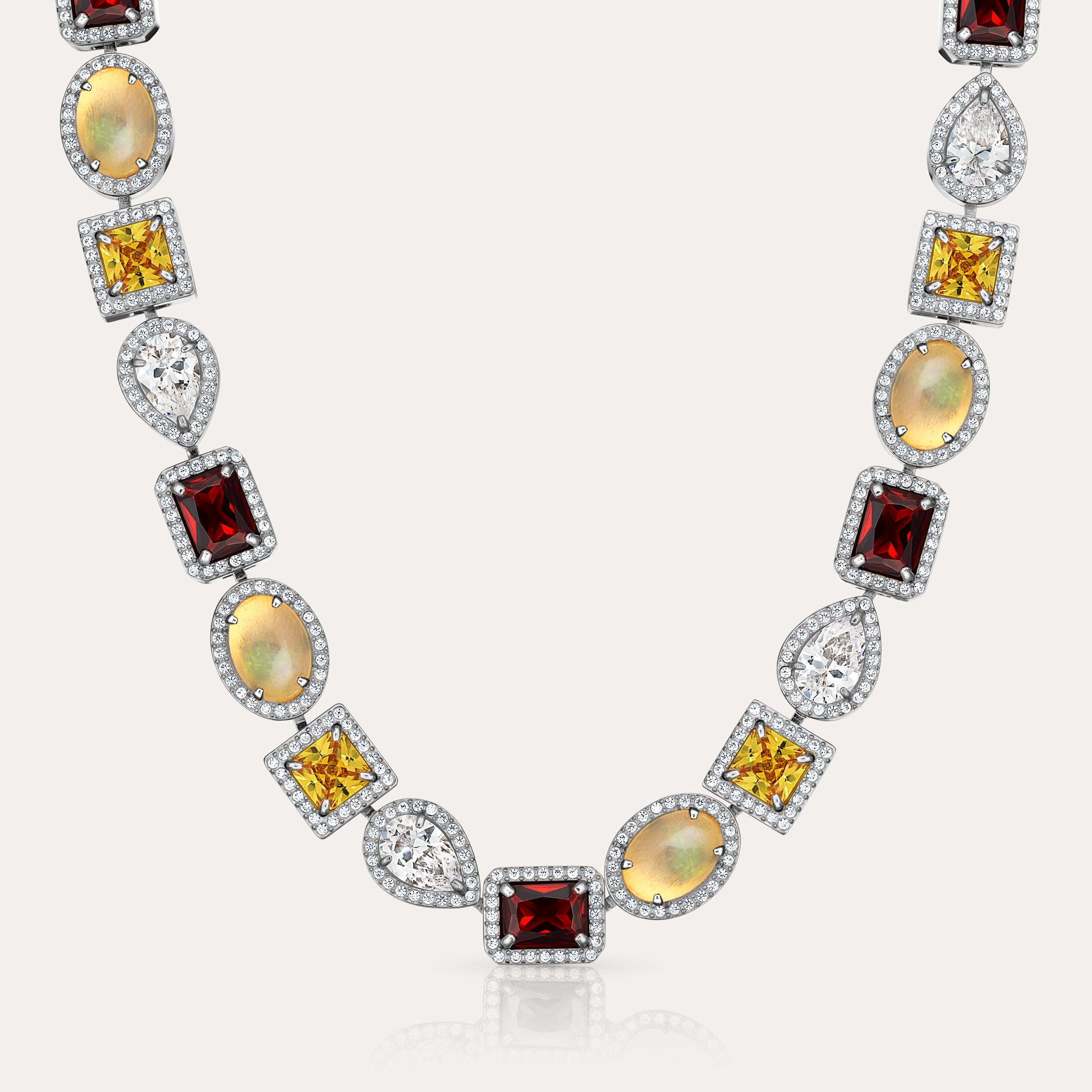 Estate Gemstone Chain - Silver