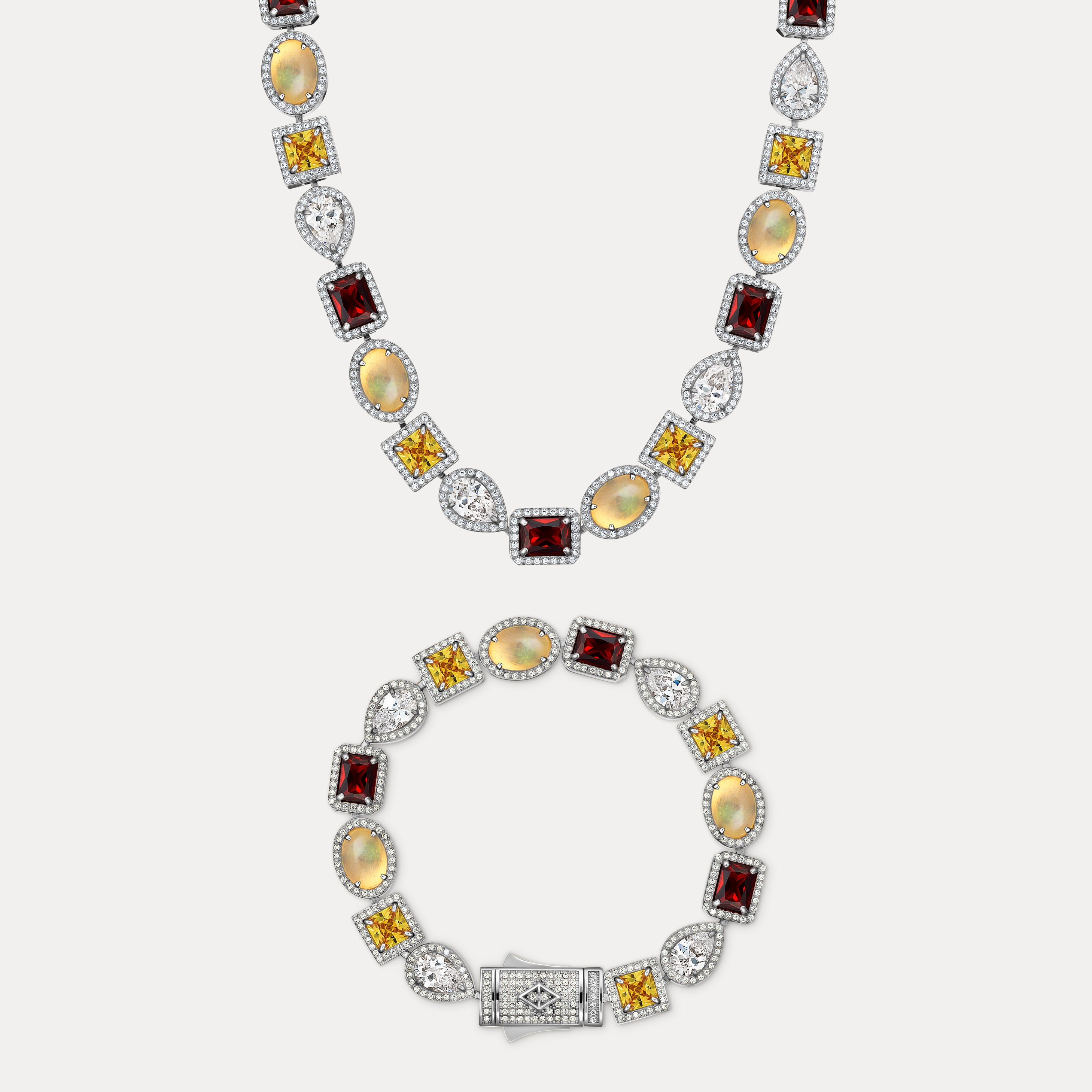 Estate Gemstone Set - Silver