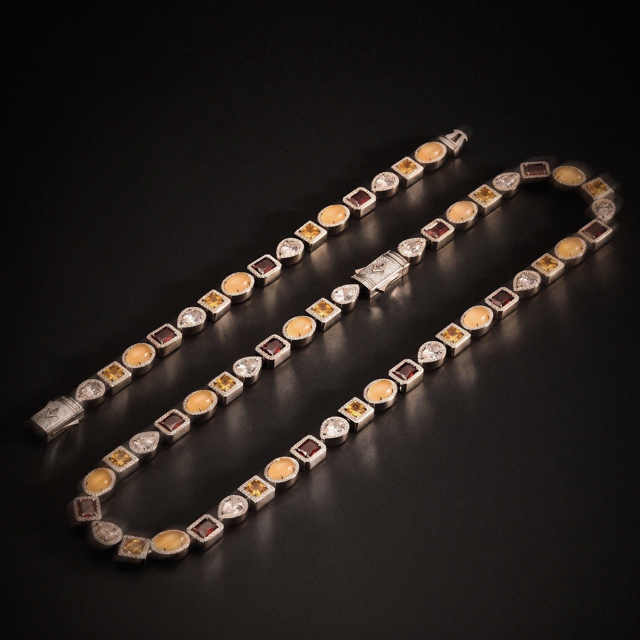 Estate Gemstone Chain - Silver