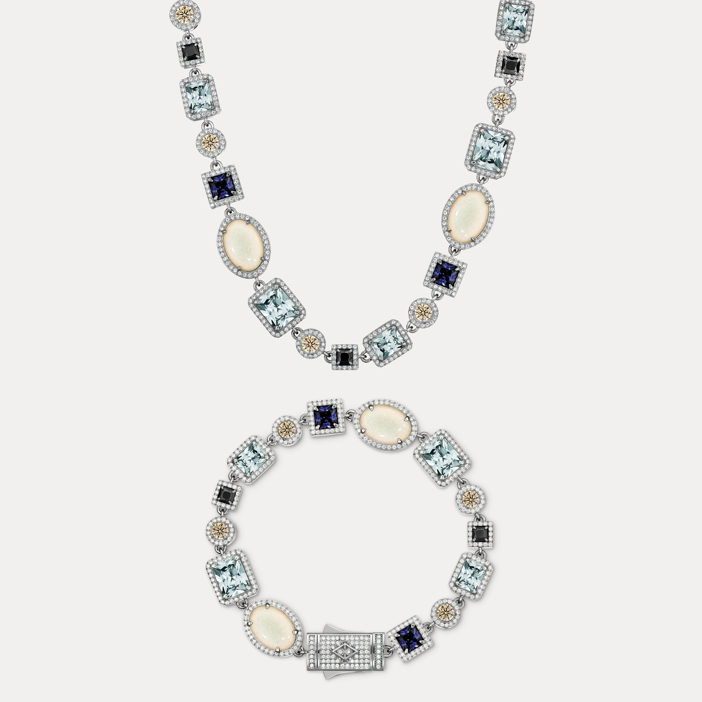 Frigid Gemstone Set - Silver