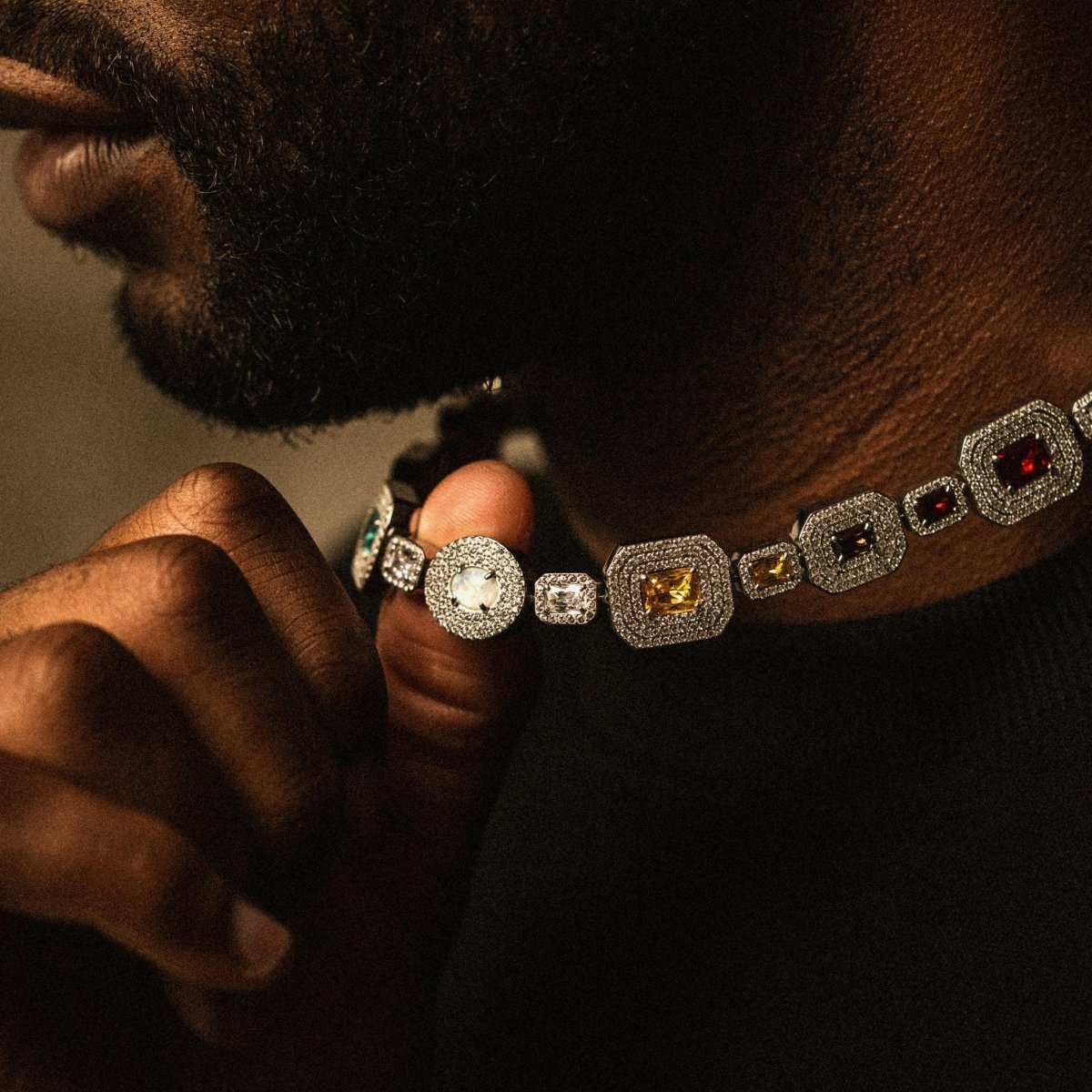 Echelon Gemstone Chain - Silver