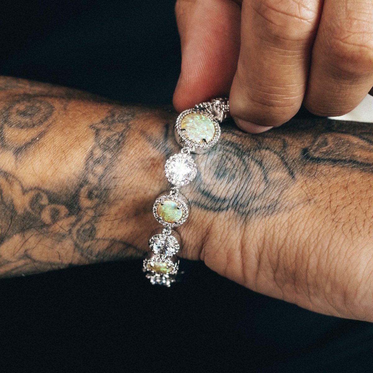 Inferno Gemstone Bracelet - Silver