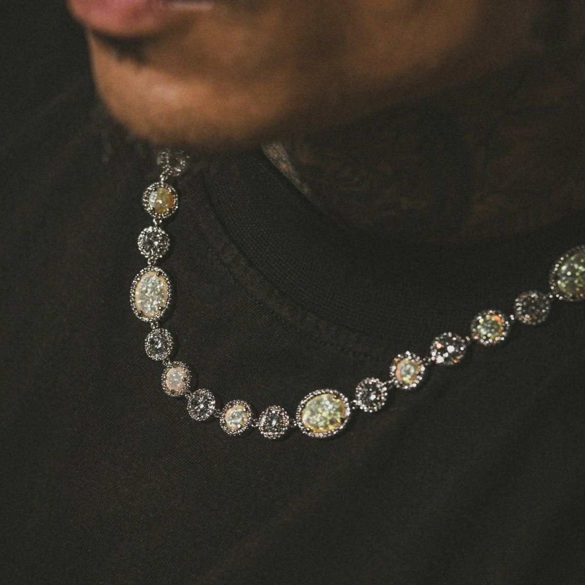 Inferno Gemstone Chain - Silver