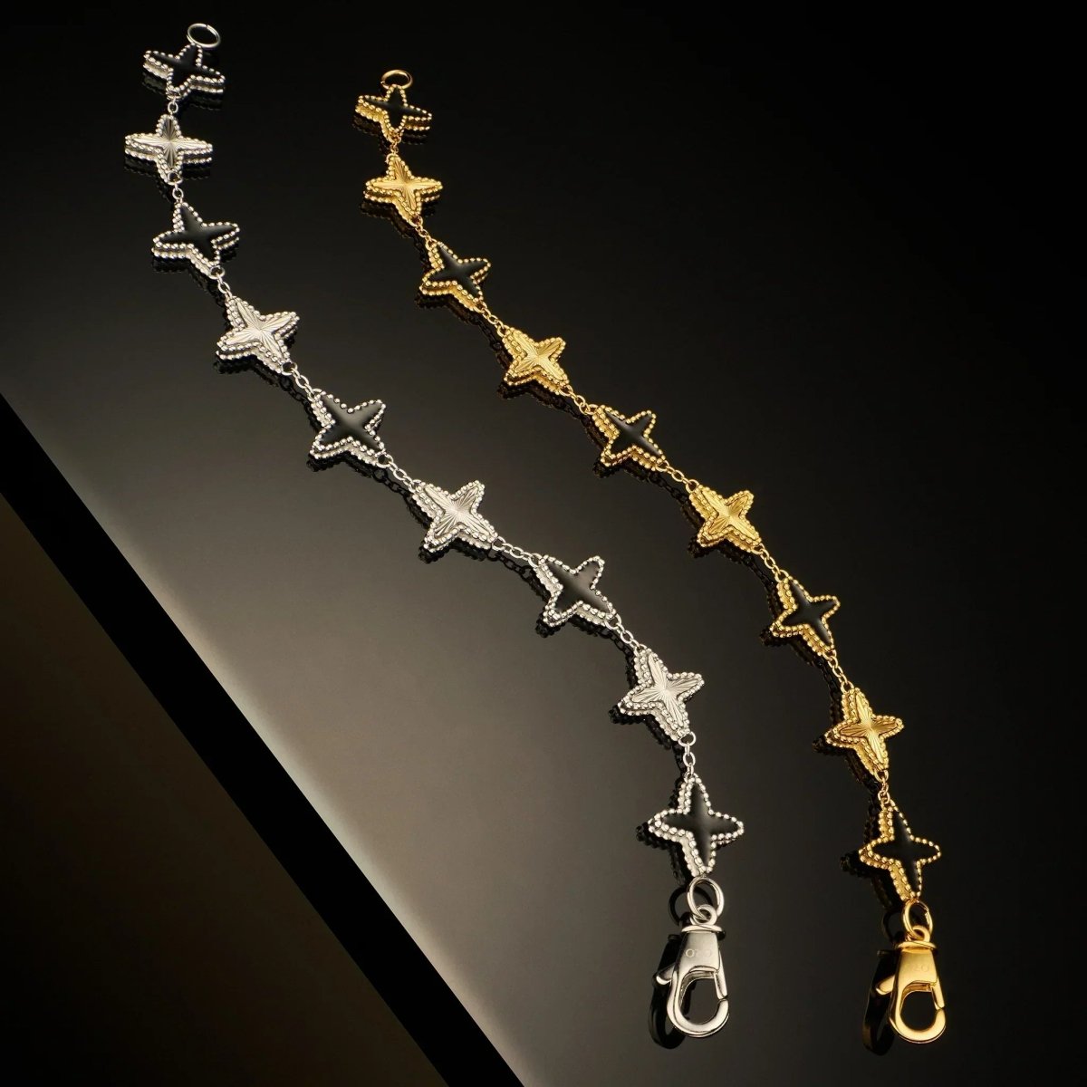 Onyx Clovero Bracelet - Silver